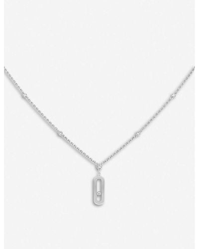 Messika Move Uno 18ct White-gold And Diamond Necklace - Metallic