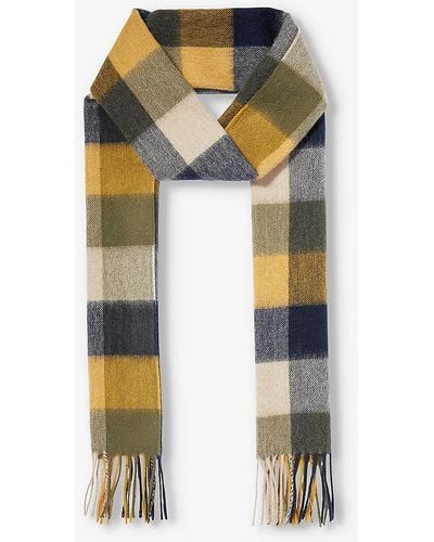 Barbour Checked Tasselled-trim Wool Scarf - Multicolour