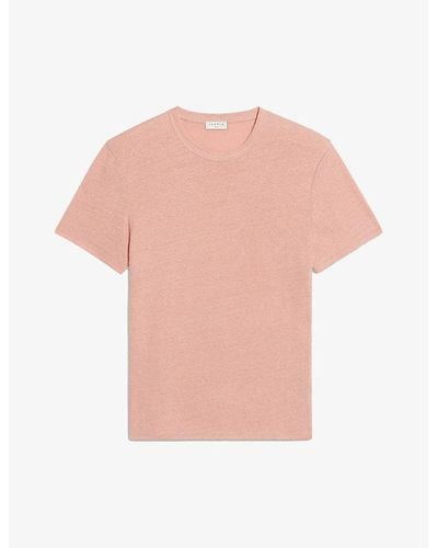 Sandro Crewneck Linen-jersey T-shirt X - Pink