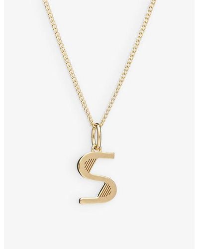 Rachel Jackson Art Deco S Initial 22ct Yellow Gold-plated Sterling-silver Necklace - Metallic