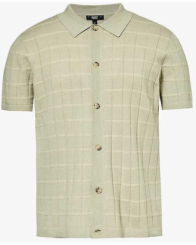 PAIGE Mendez Checked Cotton And Linen-blend Polo Shirt - Multicolour
