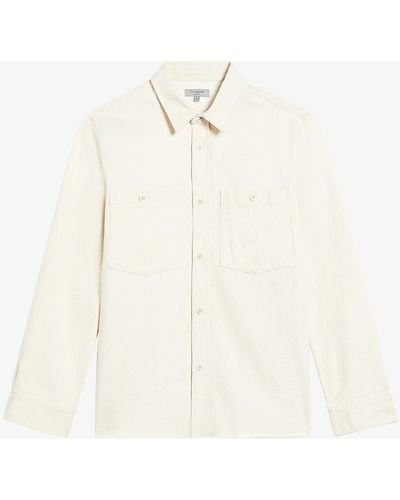 Ted Baker Enfield Regular-fit Organic-cotton Denim Overshirt - Multicolour