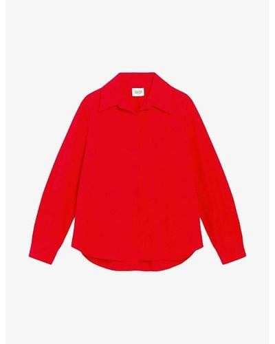 Claudie Pierlot Slim-fit Cotton Shirt - Red