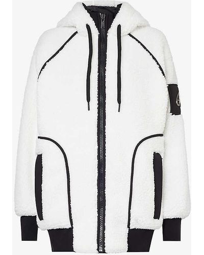 Ivory Textured Fleece Zip Up Jacket