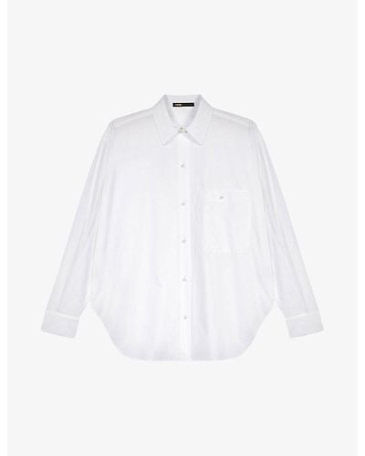 Maje Cipuna Pearl-button Cotton Shirt - White