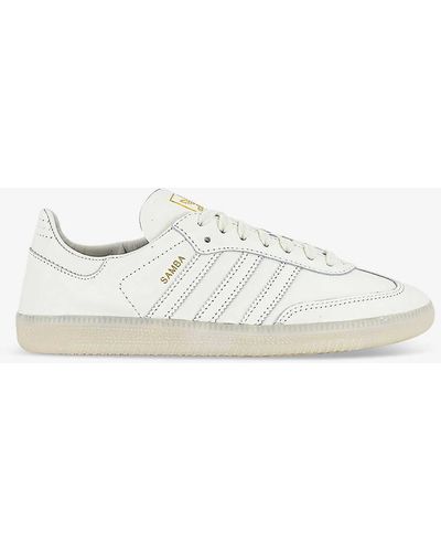 adidas Ivory Ivory Gold Met Samba Decon Leather Low-top Trainers - White