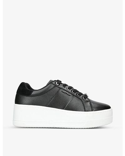 Carvela Kurt Geiger Connect Platform-sole Leather Sneakers - Black