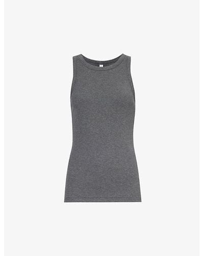 Samsøe & Samsøe Alexo Round-neck Stretch Organic-cotton T-shirt - Gray