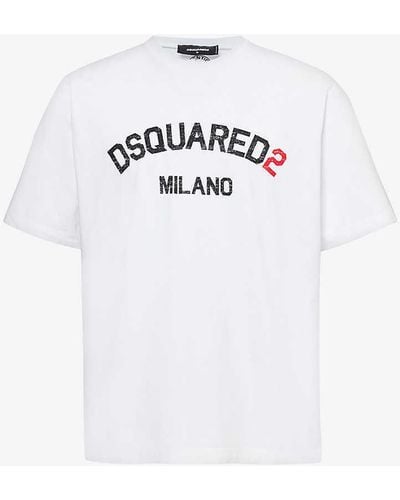 DSquared² Milano Logo-print Relaxed-fit Cotton-jersey T-shirt X - White