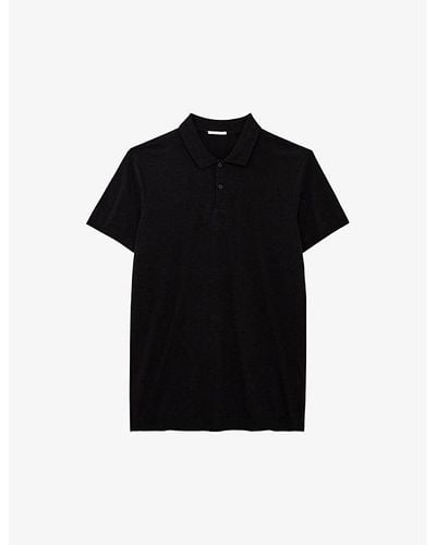 IKKS Regular-fit Short-sleeve Cotton-blend Polo Shirt X - Black