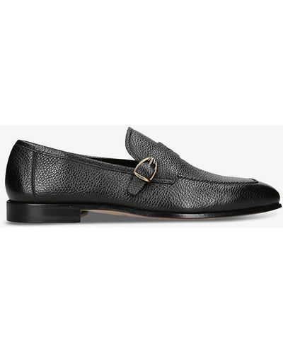 Tom Ford Grain Buckle-embellished Leather Loafers - Black