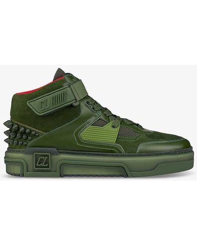Christian Louboutin Astroloubi Leather Mid-top Trainers - Green