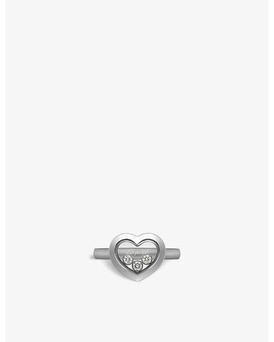 Chopard Happy Diamonds Icons 18ct White-gold And 0.15ct Diamond Ring - Metallic
