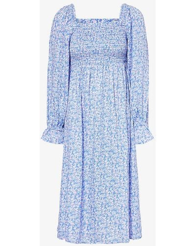 Aspiga Nancy Floral-pattern Woven Maxi Dress - Blue