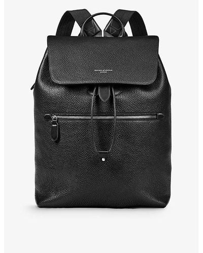 Aspinal of London Reporter Logo-embellished Leather Backpack - Black
