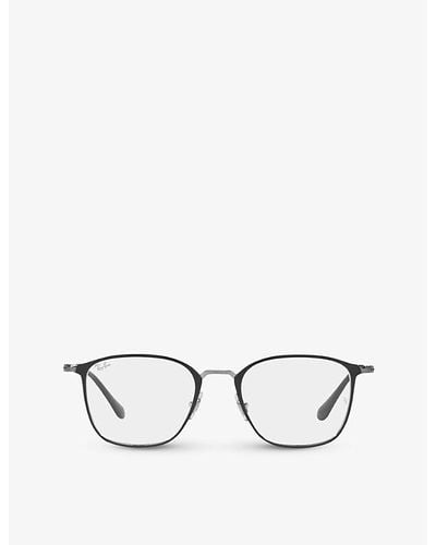 Ray-Ban Rx6466 Square-frame Metal Optical Glasses - White
