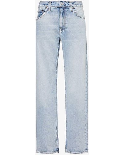 Nudie Jeans Gritty Jackson Straight-leg Mid-rise Jeans - Blue