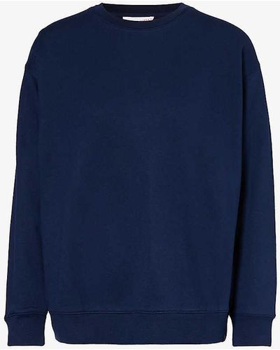 Derek Rose Quinn Relaxed-fit Cotton-blend Sweatshirt - Blue