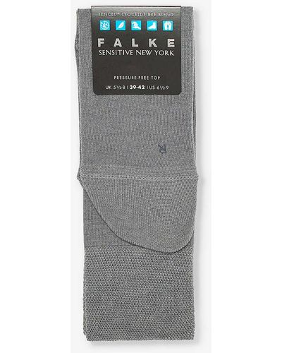 FALKE Sensitive New York Logo-print Knitted Socks - Grey