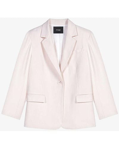 Maje Single-breasted Relaxed-fit Stretch-woven Blazer - Pink