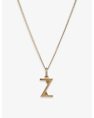 Rachel Jackson Art Deco Z Initial 22ct Yellow Gold-plated Sterling Silver Necklace - Metallic