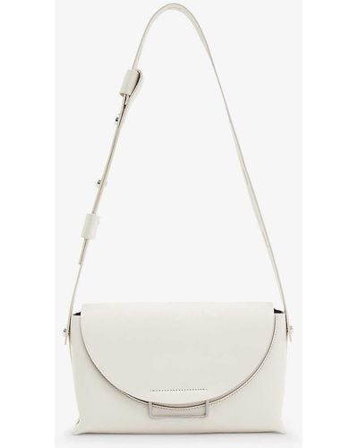 AllSaints Celeste Magnetic-closure Leather Crossbody Bag - White