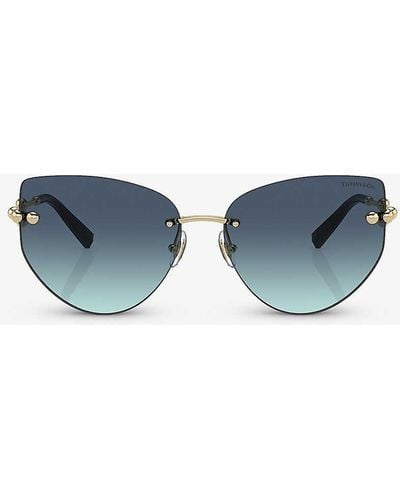 Tiffany & Co. Tf3096 Butterfly-frame Metal Sunglasses - Blue