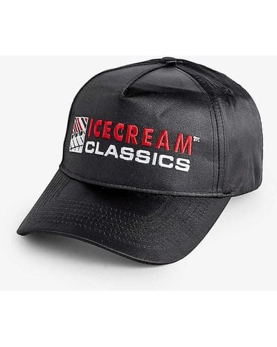 ICECREAM Brand-embroidered Satin Trucker Cap - Black