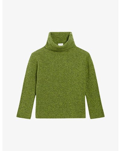 Claudie Pierlot Roll-neck Wool-blend Sweater - Green
