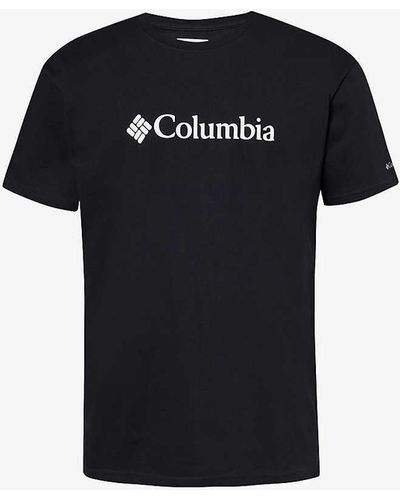 Columbia Brand-print Crewneck Cotton-jersey T-shirt X - Black