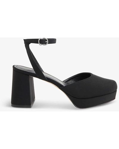 Whistles Estella Platform-sole Heeled Satin Sandals - Black