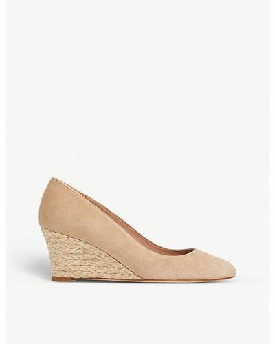 LK Bennett Eevi Leather Wedge Court Shoes - Natural