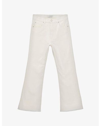 IKKS Frayed-hem Flared High-rise Jeans - White