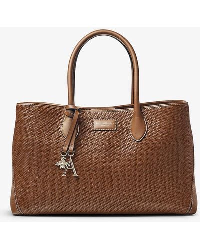 Aspinal of London London Interwoven Leather Tote Bag - Brown