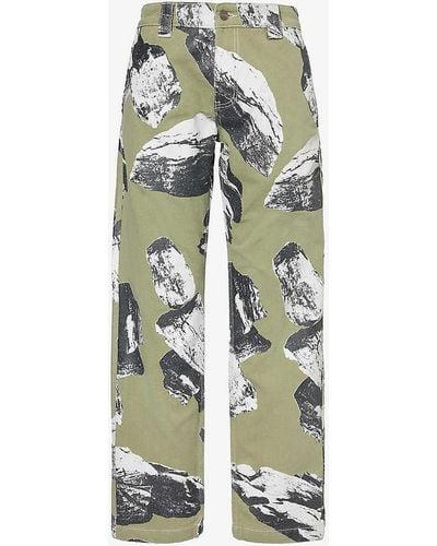 Market Talus Graphic-print Cotton Trousers - Green