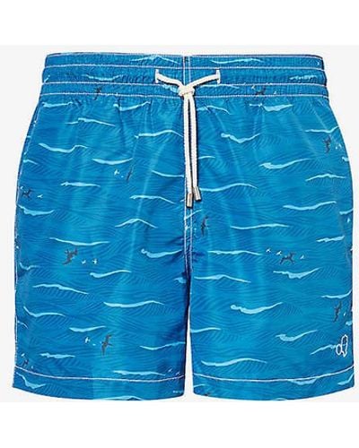 ARRELS Barcelona Kikuo Printed Swim Shorts - Blue