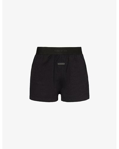 Fear Of God Lounge Branded-waistband Cotton-jersey Shorts X - Black