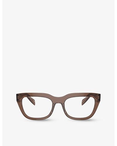Prada Pr A06v Square-frame Acetate Optical Glasses - Brown