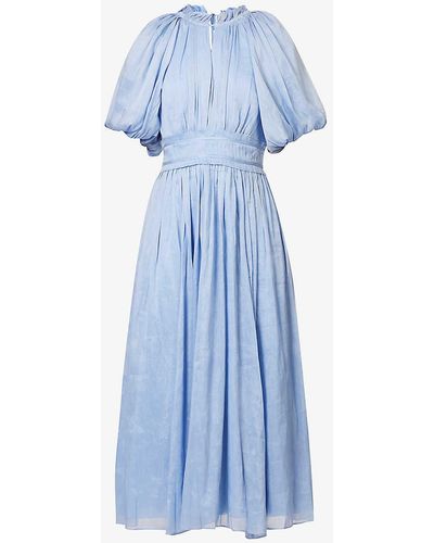Aje. Elysium Linen And Silk-blend Maxi Dress - Blue