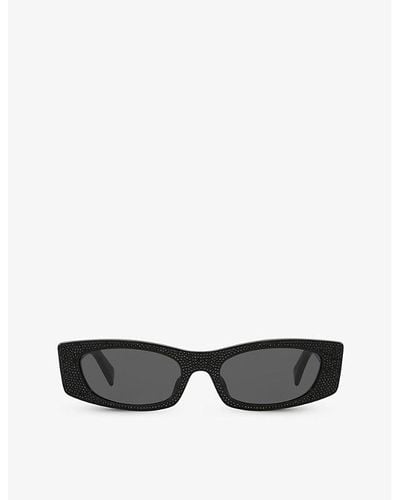 Celine Cl4245us Irregular-frame Acetate Sunglasses - White