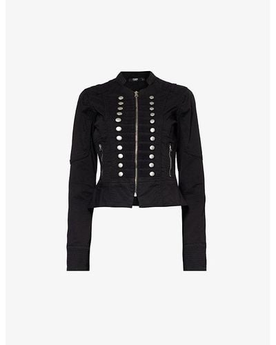 Jaded London Slim-fit Studded Stretch-cotton Jacket - Black