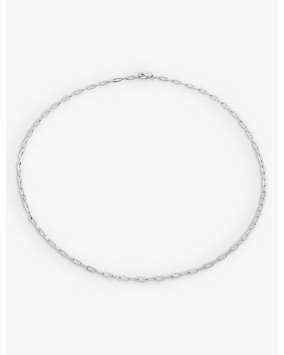 Monica Vinader Mini Paperclip-chain Sterling- Choker Necklace - White