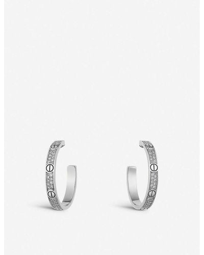 Cartier Love 18ct White-gold And 0.51ct Brilliant-cut Diamond Earrings