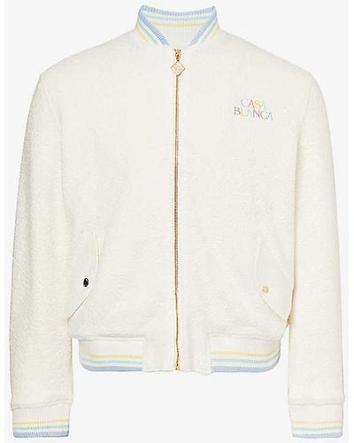 Casablancabrand Embroidered Wool-blend Jacket - White
