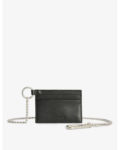 AllSaints Makoto Logo-debossed Chain-strap Leather Card Holder - Black