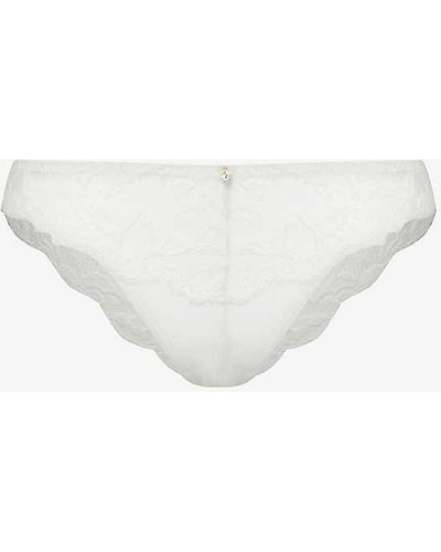 Aubade Kiss Of Love Mid-rise Lace Briefs X - White