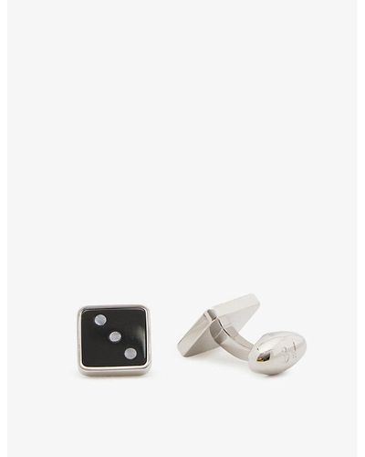 Babette Wasserman Dice , Mother Of Pearl And Rhodium-plated Metal Cufflinks - White