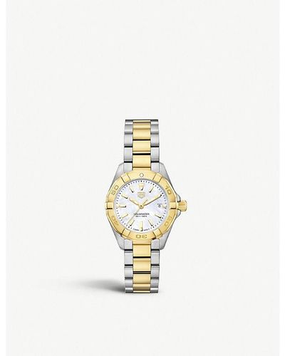 Tag Heuer Wbd1420.bb0321 Aquaracer Mother-of-pearl And Stainless Steel Quartz Watch - Metallic