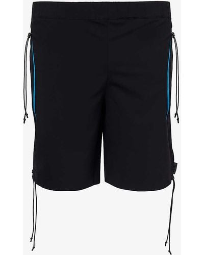 Saul Nash Contrast-seam Relaxed-fit Wool-blend Short - Black