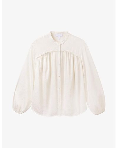The White Company Relaxed-fit Long-sleeve Recycled-polyester Blouse - White